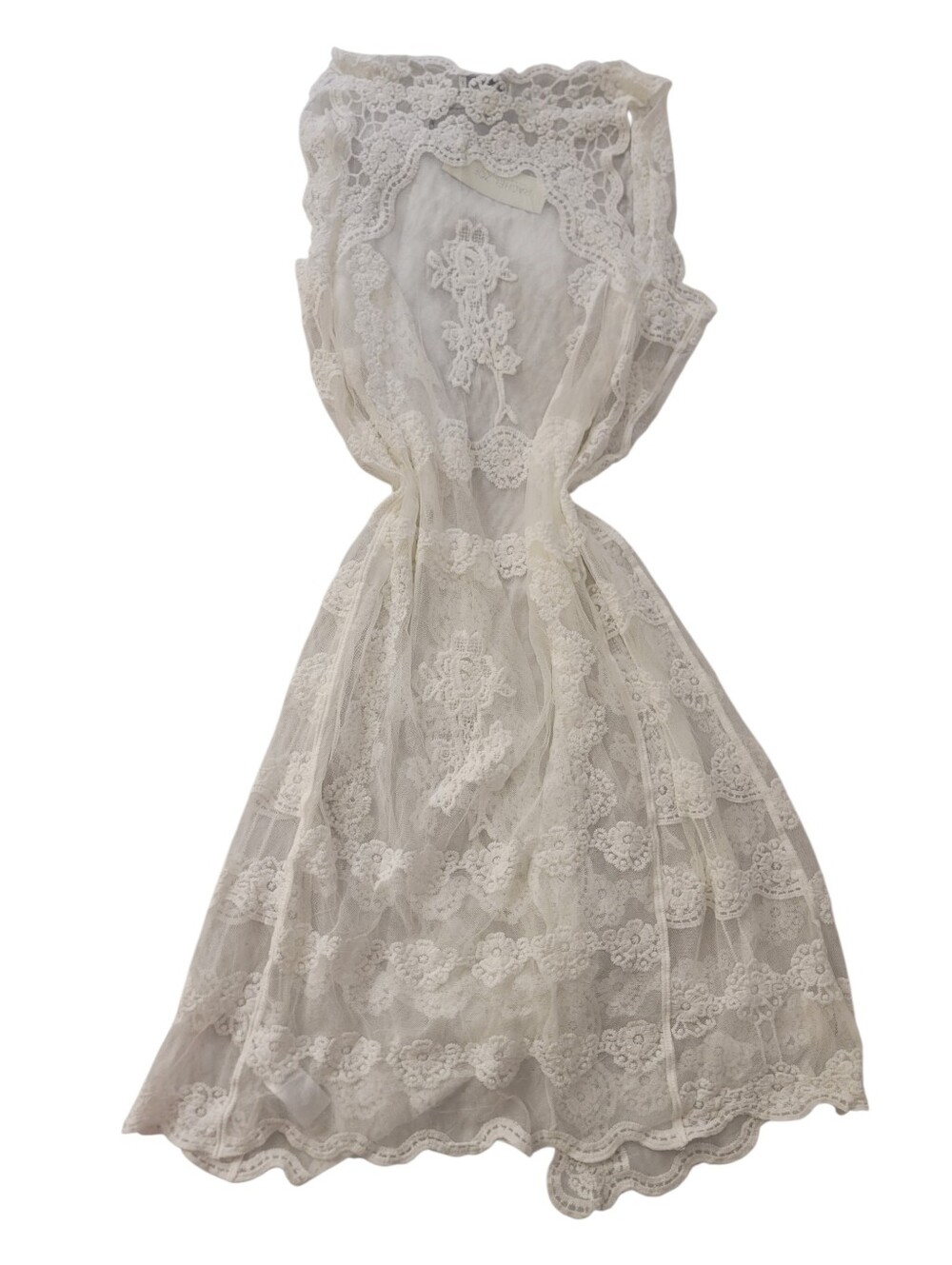 NWT Rachel Zoe Boho White Lace Crochet Duster Vest - Women's One Size - Picture 5 of 10